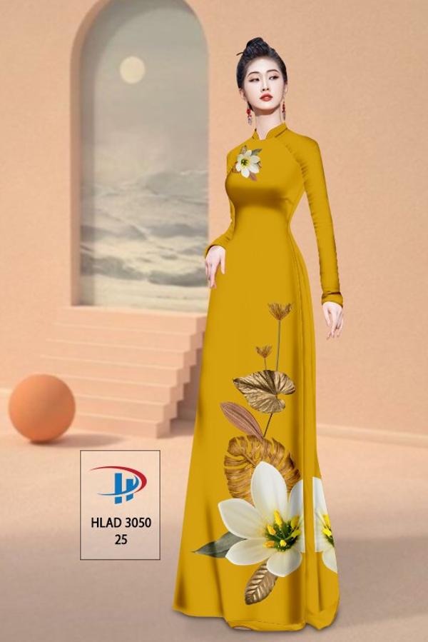 Vải Áo Dài Hoa In 3D AD HLAD3050 9